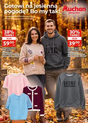 Auchan - gazetka promocyjna Gazetka Zielona Góra I Gotowi na jesienną pogodę? Bo my tak! od środy 23.09 do wtorku 06.10