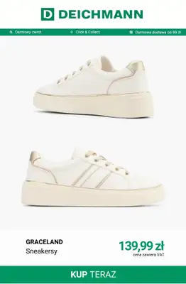 Deichmann - gazetka promocyjna Białe sneakersy damskie od wtorku 22.09  - strona 2