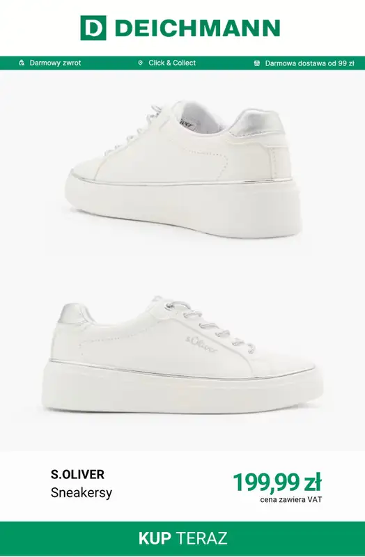 Deichmann - gazetka promocyjna Białe sneakersy damskie od wtorku 22.09  - strona 9