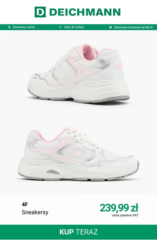 Deichmann - gazetka promocyjna Białe sneakersy damskie od wtorku 22.09  - strona 11