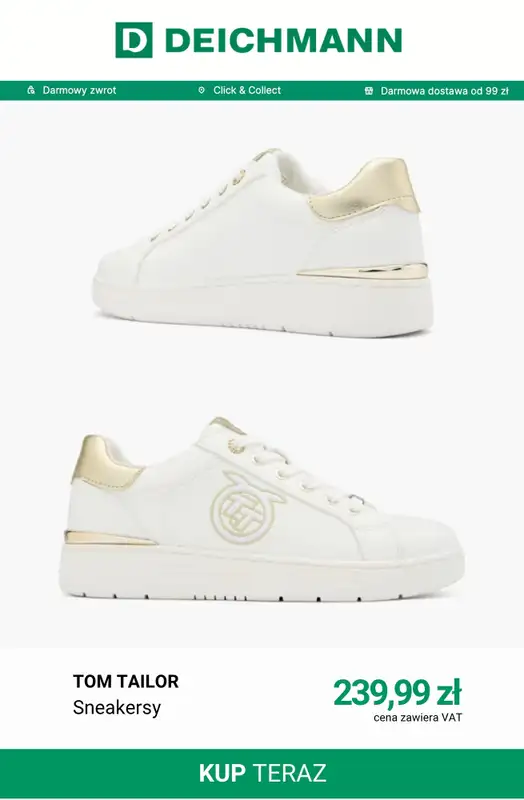Deichmann - gazetka promocyjna Białe sneakersy damskie od wtorku 22.09  - strona 8