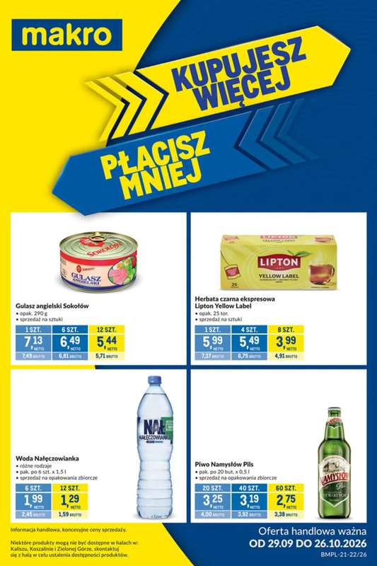 Makro - gazetka promocyjna Kupujesz więcej, płacisz mniej od wtorku 29.09 do poniedziałku 26.10