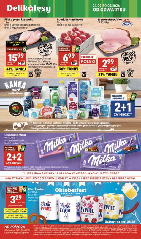 Delikatesy Centrum - gazetka promocyjna Gazetka  do środy 30.09