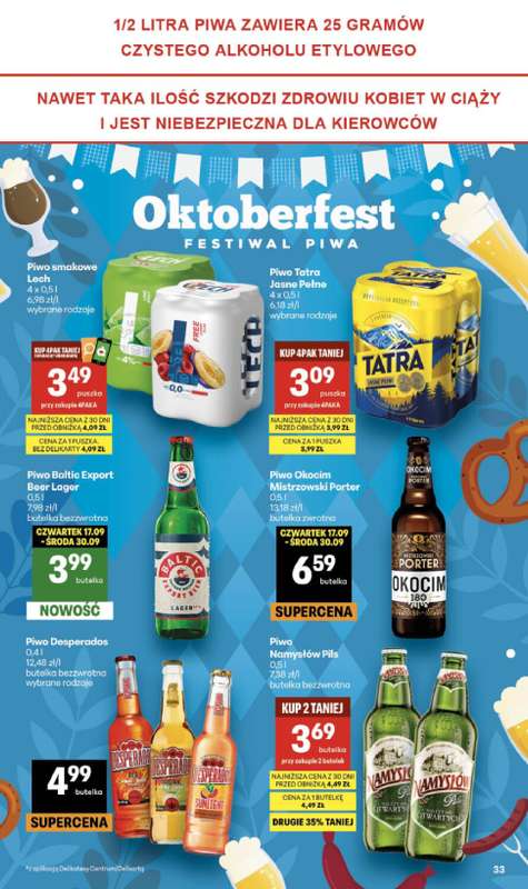 Delikatesy Centrum - gazetka promocyjna Gazetka  do środy 30.09 - strona 33