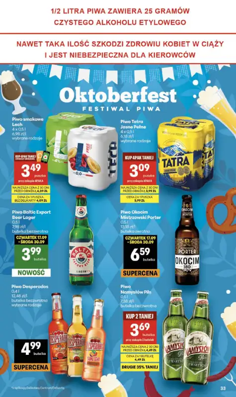 Delikatesy Centrum - gazetka promocyjna Gazetka  do środy 30.09 - strona 33