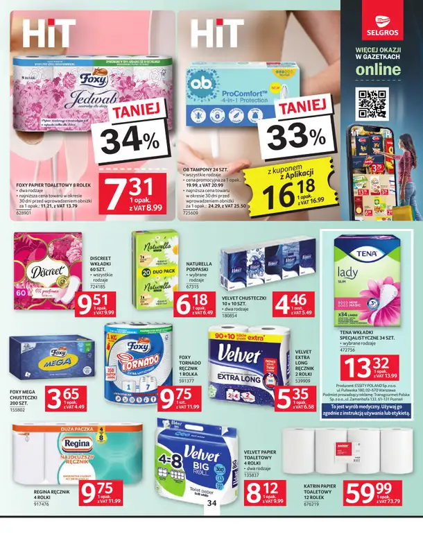 Selgros - gazetka promocyjna Oferta spożywcza od czwartku 24.09 do środy 07.10 - strona 34