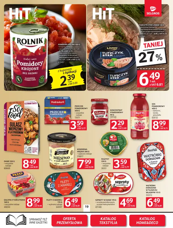 Selgros - gazetka promocyjna Oferta spożywcza od czwartku 24.09 do środy 07.10 - strona 19