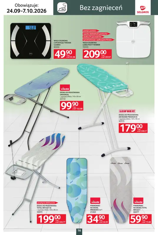 Selgros - gazetka promocyjna Katalog wyposażenie domu od czwartku 24.09 do środy 07.10 - strona 16