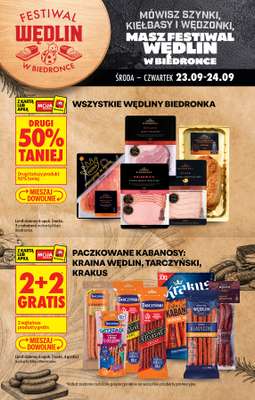 Biedronka - gazetka promocyjna Festiwal wędlin od środy 23.09 do soboty 26.09