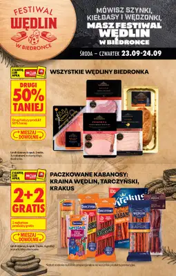 Biedronka - gazetka promocyjna Festiwal wędlin od środy 23.09 do soboty 26.09