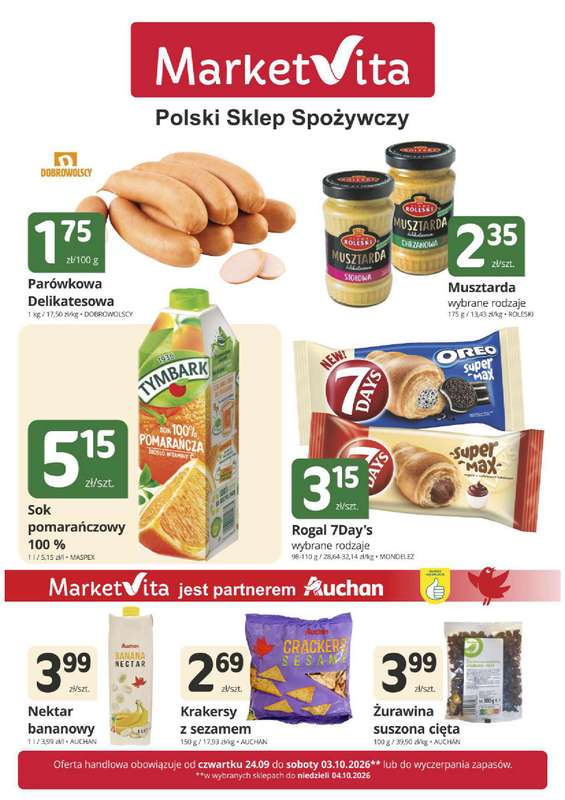 Marketvita - gazetka promocyjna Gazetka  do soboty 03.10