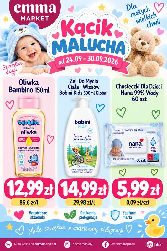 emma MARKET - gazetka promocyjna Plakat promocyjny od czwartku 24.09 do środy 30.09