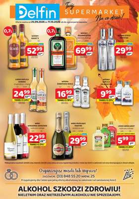 Delfin - gazetka promocyjna Ulotka alkoholowa  do niedzieli 11.10