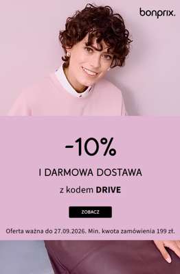 bonprix - gazetka promocyjna -10% + darmowa dostawa od środy 23.09 do niedzieli 27.09