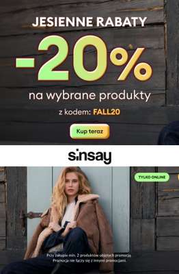 Sinsay - gazetka promocyjna -20% z KODEM przy zakupie min. 2 produktów od czwartku 24.09 