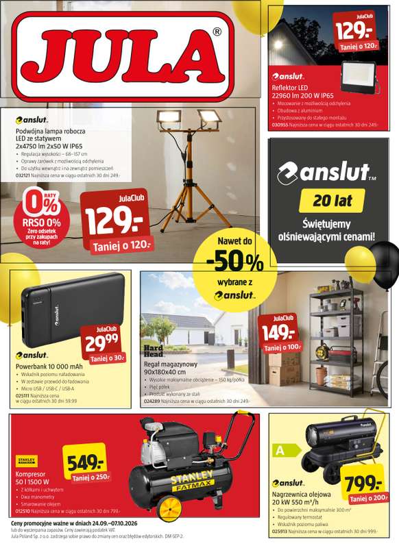 Jula - gazetka promocyjna Gazetka od czwartku 24.09 do środy 07.10