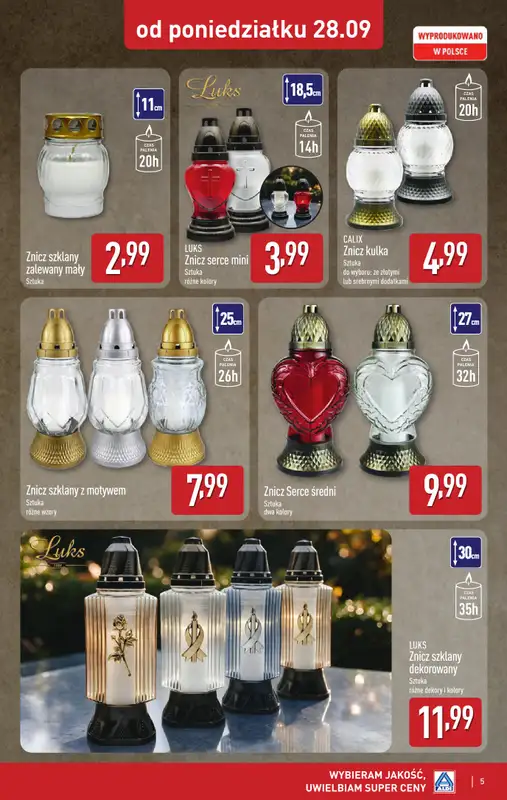 Aldi - gazetka promocyjna Światełko pamięci od poniedziałku 28.09 do soboty 03.10 - strona 5