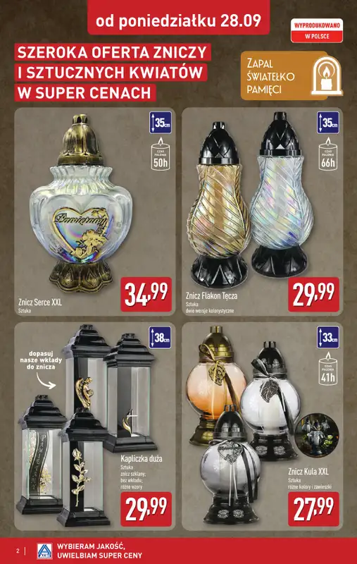 Aldi - gazetka promocyjna Światełko pamięci od poniedziałku 28.09 do soboty 03.10 - strona 2