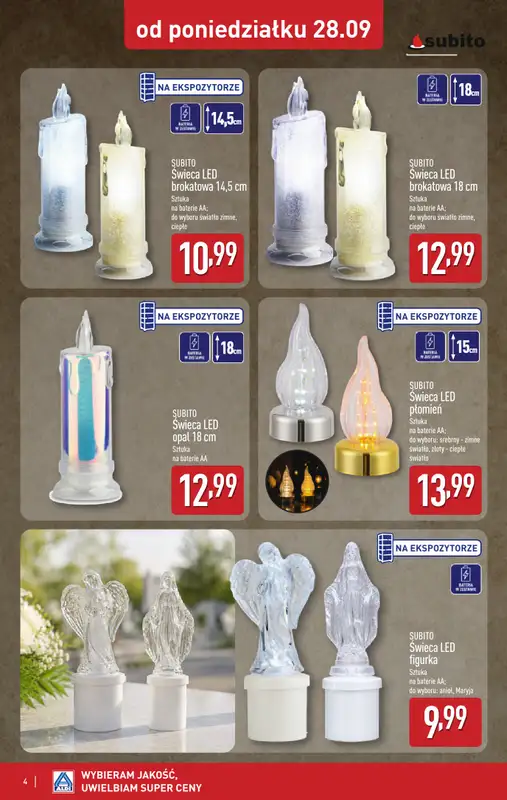 Aldi - gazetka promocyjna Światełko pamięci od poniedziałku 28.09 do soboty 03.10 - strona 4