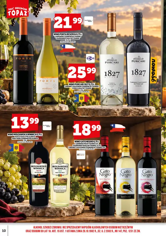 TOPAZ - gazetka promocyjna Gazetka alkoholowa od czwartku 01.10 do czwartku 15.10 - strona 10
