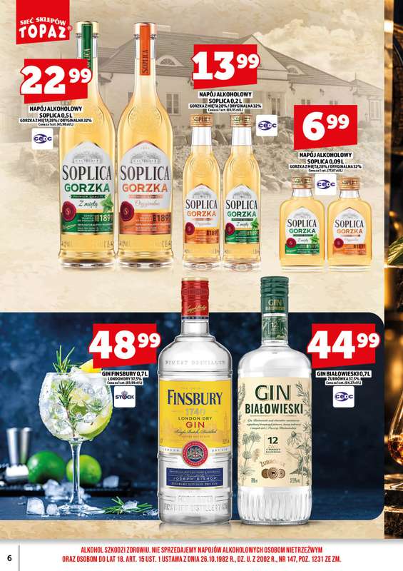 TOPAZ - gazetka promocyjna Gazetka alkoholowa od czwartku 01.10 do czwartku 15.10 - strona 6