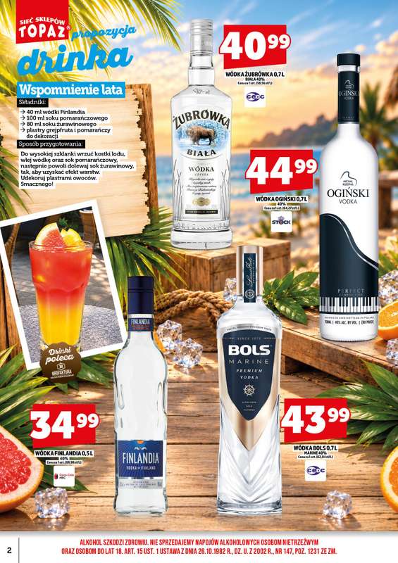 TOPAZ - gazetka promocyjna Gazetka alkoholowa od czwartku 01.10 do czwartku 15.10 - strona 2