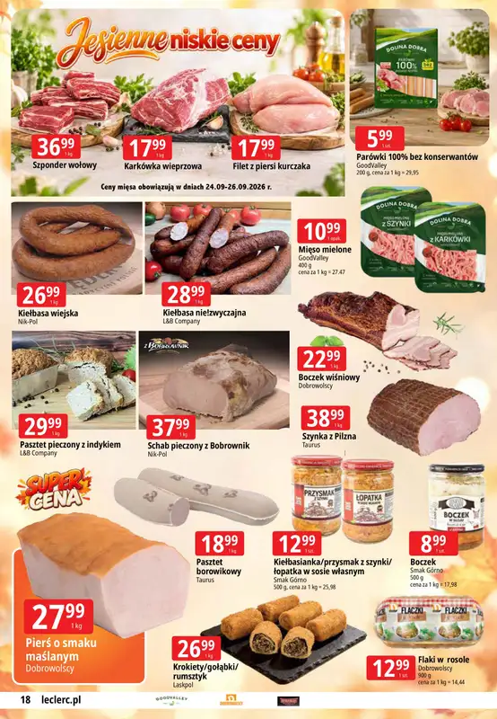 Leclerc - gazetka promocyjna Jesienne niskie ceny Przemyśl od czwartku 24.09 do soboty 03.10 - strona 18