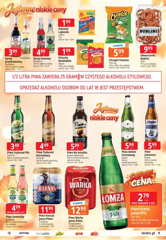 Leclerc - gazetka promocyjna Jesienne niskie ceny Przemyśl od czwartku 24.09 do soboty 03.10 - strona 9