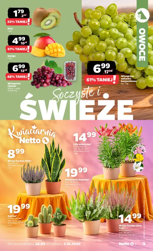 Netto - gazetka promocyjna Gazetka Spożywcza od poniedziałku 28.09 do soboty 03.10 - strona 9