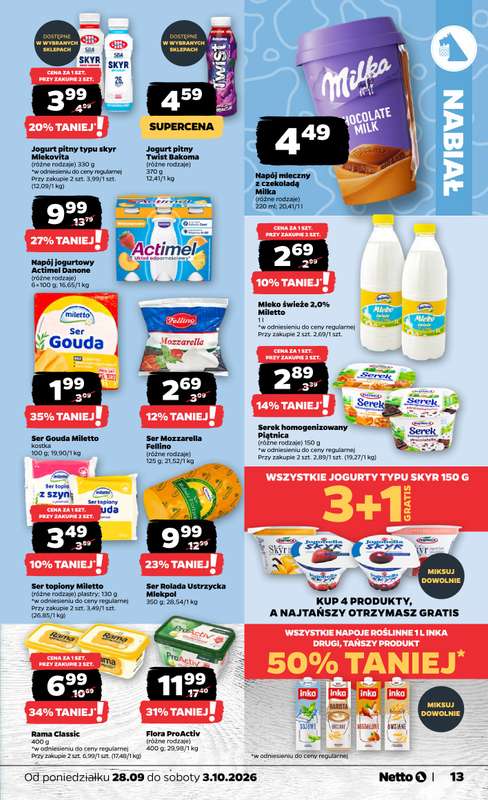 Netto - gazetka promocyjna Gazetka Spożywcza od poniedziałku 28.09 do soboty 03.10 - strona 13