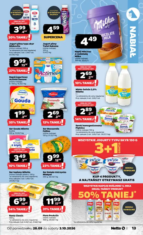 Netto - gazetka promocyjna Gazetka Spożywcza od poniedziałku 28.09 do soboty 03.10 - strona 13
