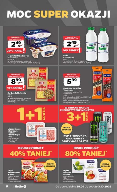 Netto - gazetka promocyjna Gazetka Spożywcza od poniedziałku 28.09 do soboty 03.10 - strona 6