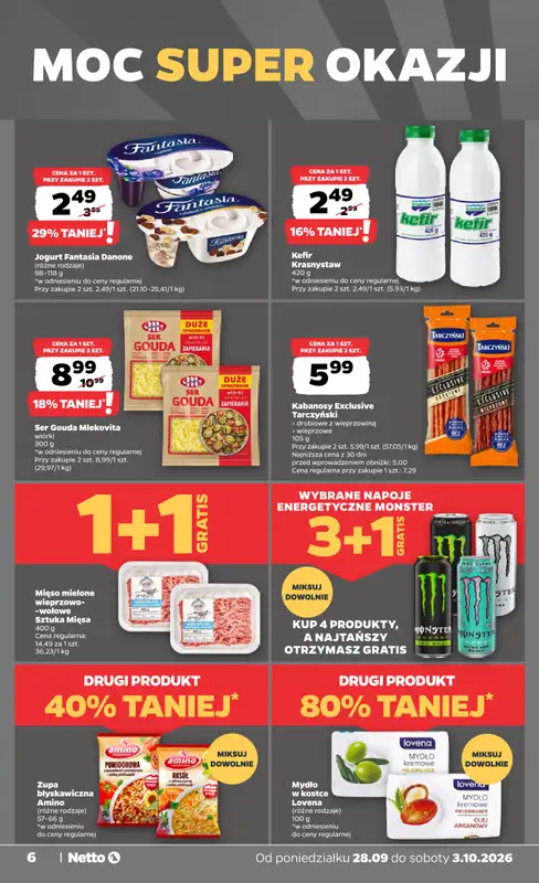 Netto - gazetka promocyjna Gazetka Spożywcza od poniedziałku 28.09 do soboty 03.10 - strona 6