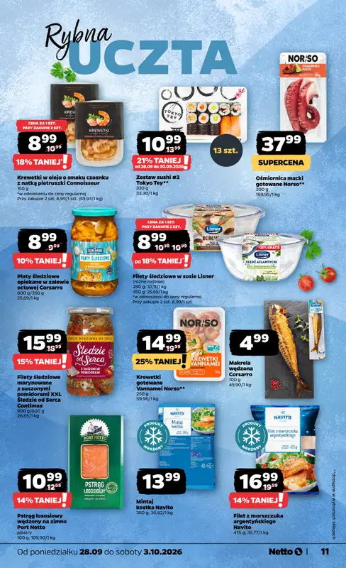 Netto - gazetka promocyjna Gazetka Spożywcza od poniedziałku 28.09 do soboty 03.10 - strona 11