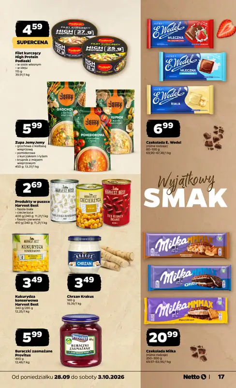 Netto - gazetka promocyjna Gazetka Spożywcza od poniedziałku 28.09 do soboty 03.10 - strona 17