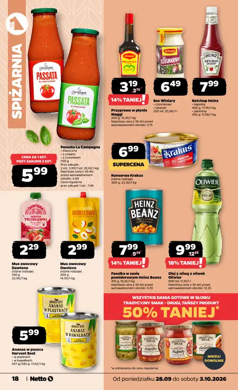 Netto - gazetka promocyjna Gazetka Spożywcza od poniedziałku 28.09 do soboty 03.10 - strona 18