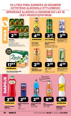 Netto - gazetka promocyjna Gazetka Spożywcza od poniedziałku 28.09 do soboty 03.10 - strona 26