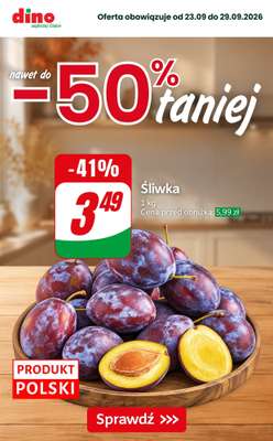 Dino - gazetka promocyjna Nawet do -50% TANIEJ od piątku 25.09 do wtorku 29.09