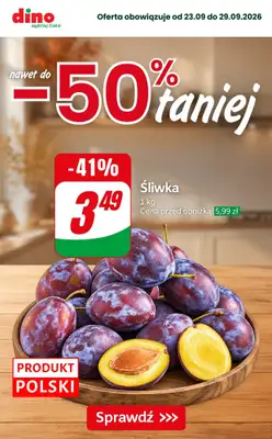 Dino - gazetka promocyjna Nawet do -50% TANIEJ od piątku 25.09 do wtorku 29.09