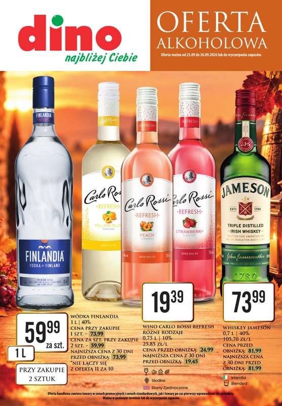 Dino - gazetka promocyjna Oferta alkoholowa od piątku 25.09 do soboty 26.09