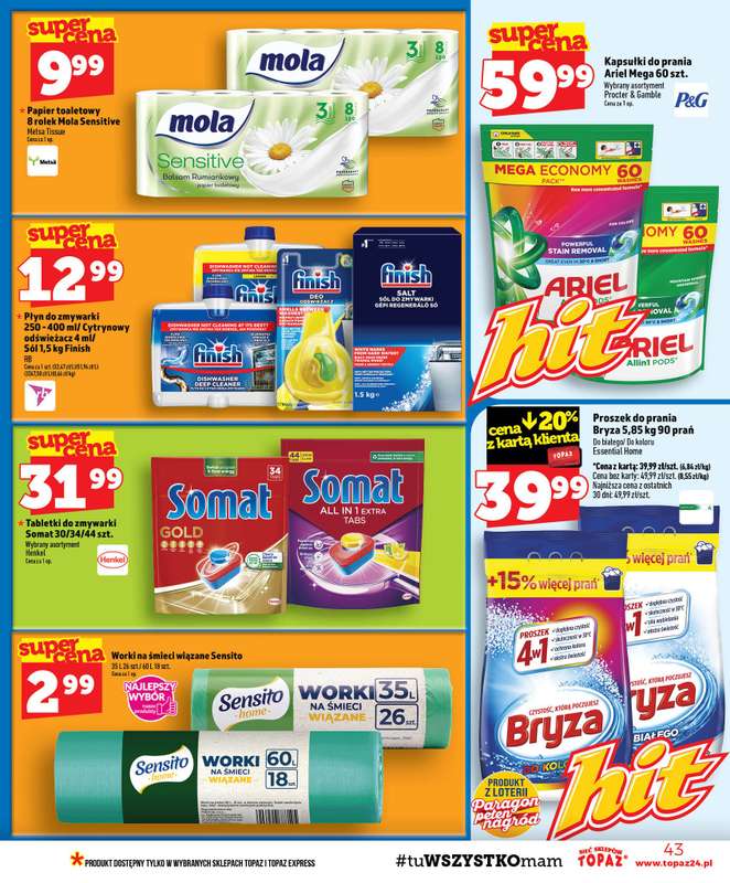 TOPAZ - gazetka promocyjna Gazetka od czwartku 01.10 do środy 07.10 - strona 43