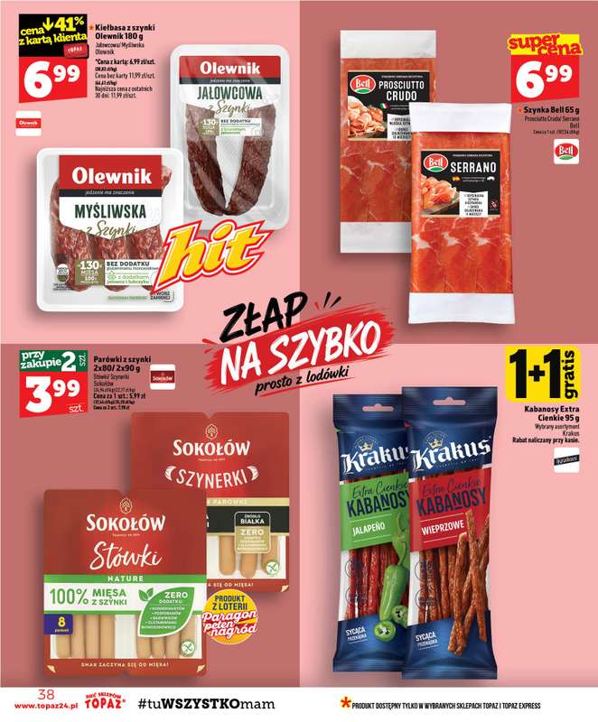 TOPAZ - gazetka promocyjna Gazetka od czwartku 01.10 do środy 07.10 - strona 38