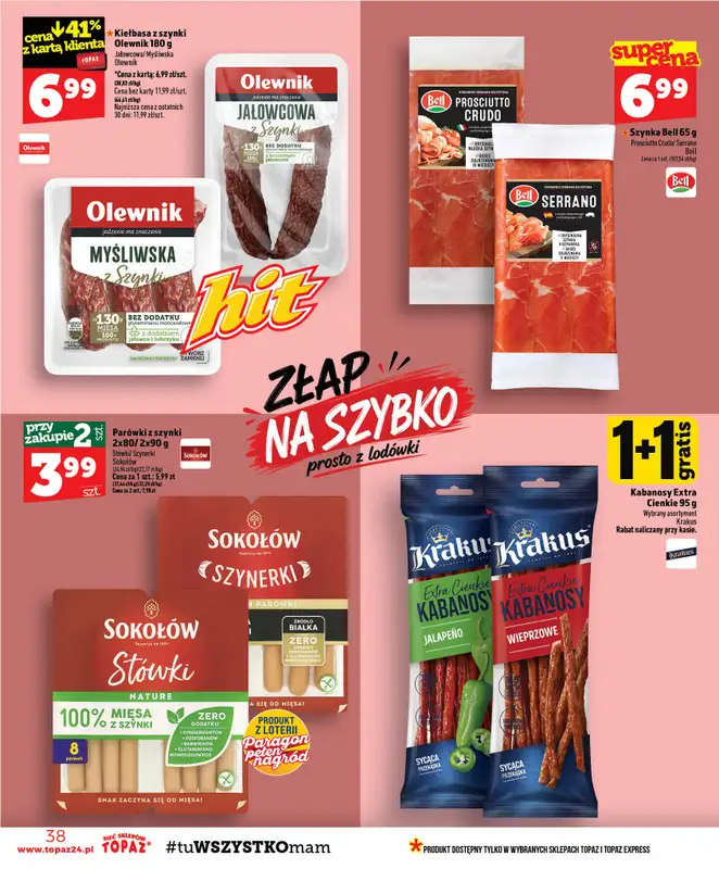 TOPAZ - gazetka promocyjna Gazetka od czwartku 01.10 do środy 07.10 - strona 38