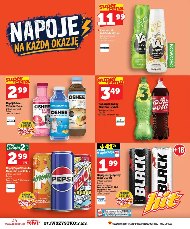 TOPAZ - gazetka promocyjna Gazetka od czwartku 01.10 do środy 07.10 - strona 34