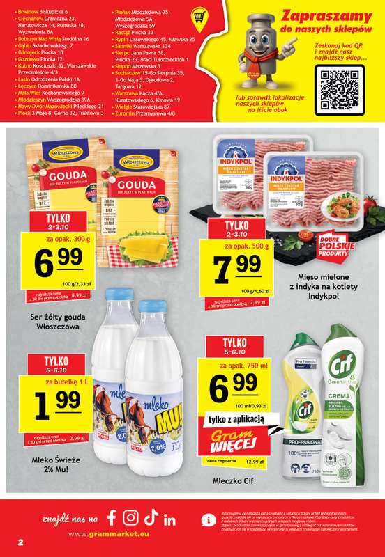 Gram Market - gazetka promocyjna Gazetka od środy 30.09 do wtorku 06.10 - strona 2