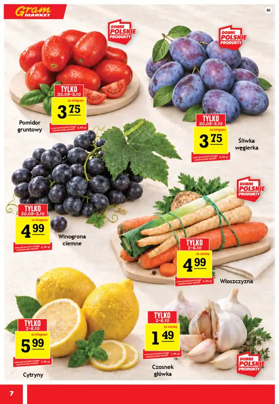 Gram Market - gazetka promocyjna Gazetka od środy 30.09 do wtorku 06.10 - strona 7