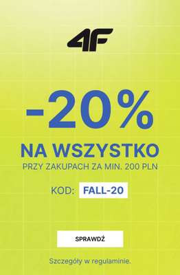 4F - gazetka promocyjna -20% na wszystko od 200 zł od piątku 25.09 do środy 30.09