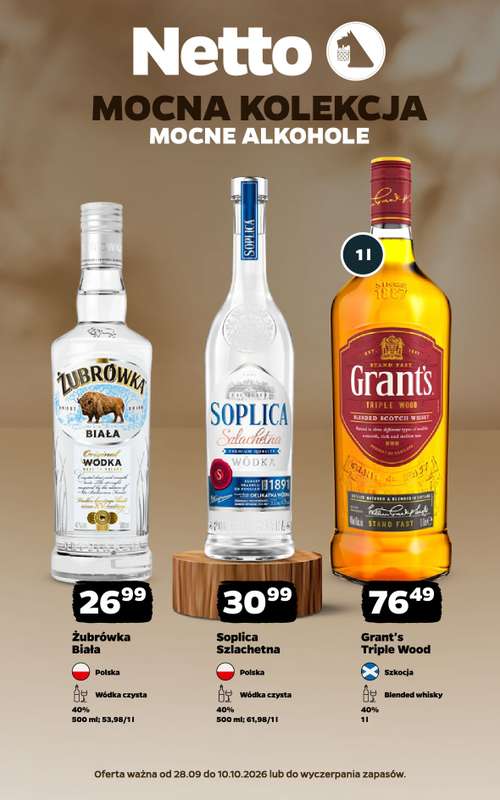 Netto - gazetka promocyjna Mocna Kolekcja - Alkohole Mocne od poniedziałku 28.09 do soboty 10.10