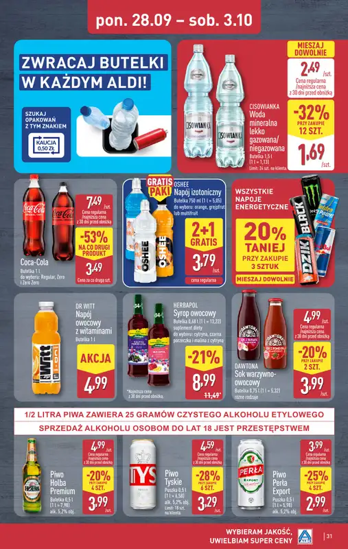 Aldi - gazetka promocyjna Pełny katalog! od poniedziałku 28.09 do soboty 03.10 - strona 31