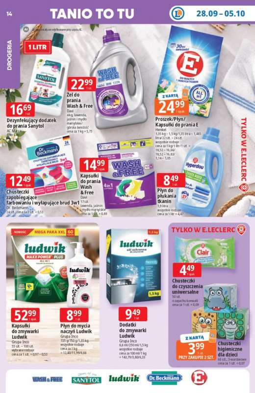 Leclerc - gazetka promocyjna Oferta E.Leclerc od poniedziałku 28.09 do poniedziałku 05.10 - strona 14